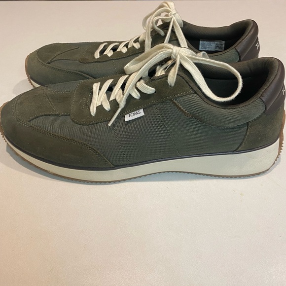 TOMS WYNDON NWOT Sneaker Jogger Waffle Green Rubber Bottom Mens Size 11.5 - Picture 7 of 16